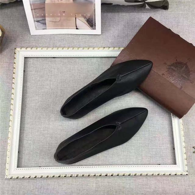 Women's Shoes Handmade 100% Genuine Leather Slip-On Women Simple style soft Cowhide Shoes