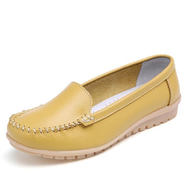 Summer Women Flats Women Genuine Leather Driving Shoes