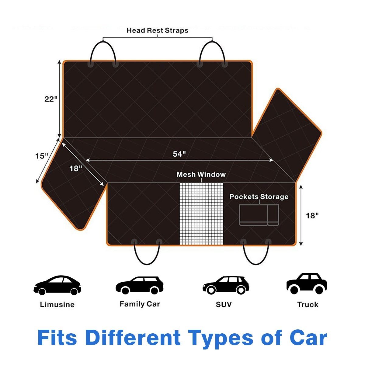 Waterproof Quilted Non-slip Pet Dog Car Seat Cover / Car Back Seat Covers