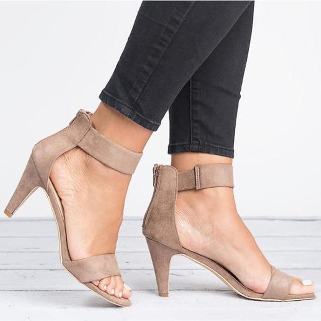 Women Sandals Open Toe Shoes With 5CM High Heels Sandals