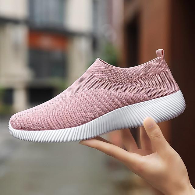 Women's Sneakers Flat Knitting Women Shoes New Plus Size