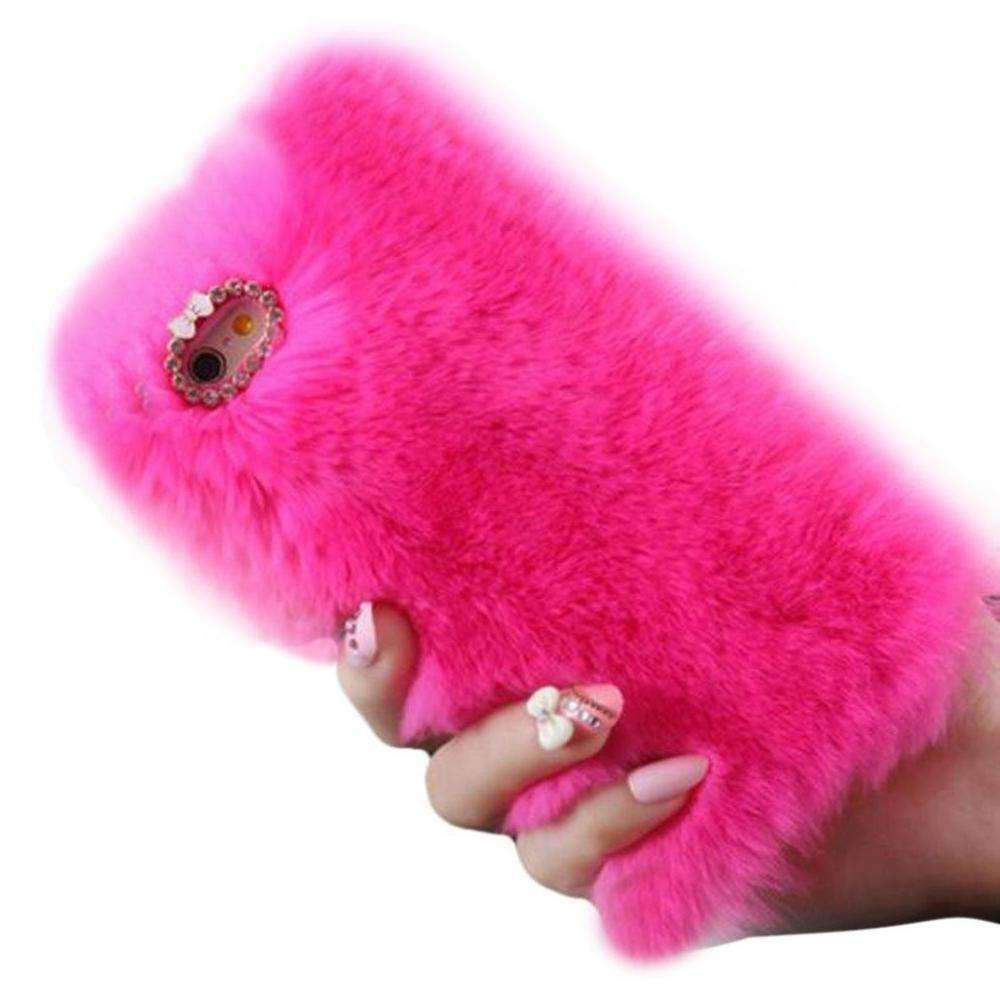 Luxury Rabbit Furry Plush Case Cover with Diamond Crystal - Make Your Phone More Stylish