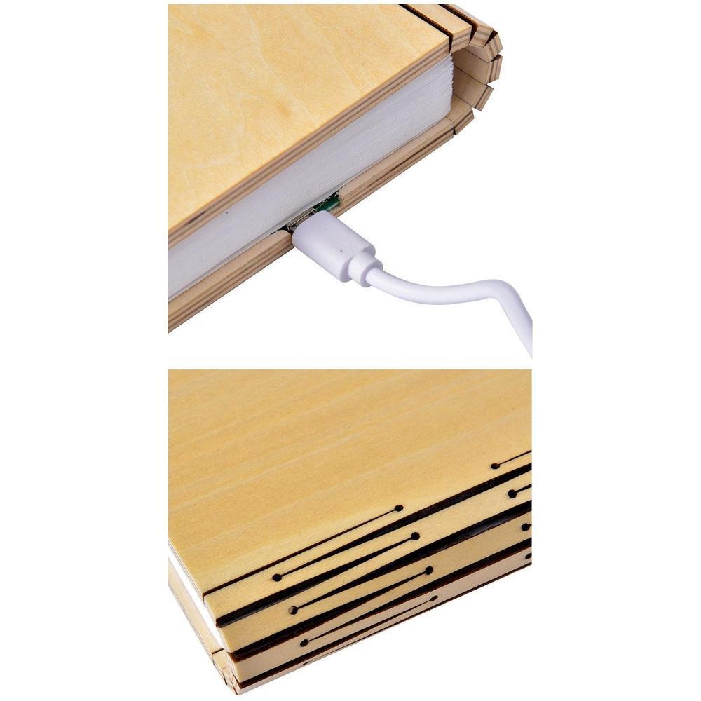 Wood Book LED Lamp