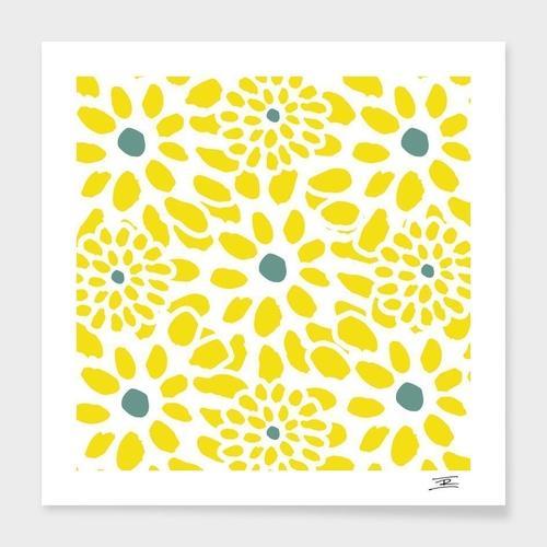 Flowers in Yellow Frame