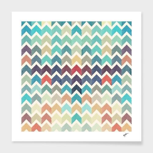 Watercolor Chevron Pattern II Frame