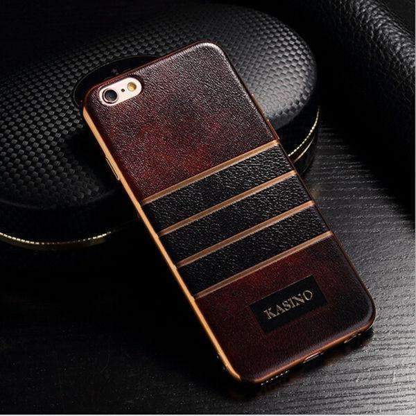 Luxury Leather Back Cover Electroplate For iPhone