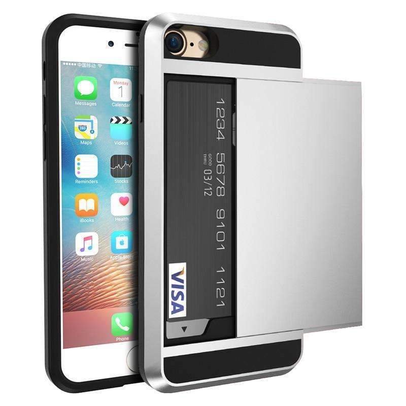 Slide Credit Card Slot Case For iPhone