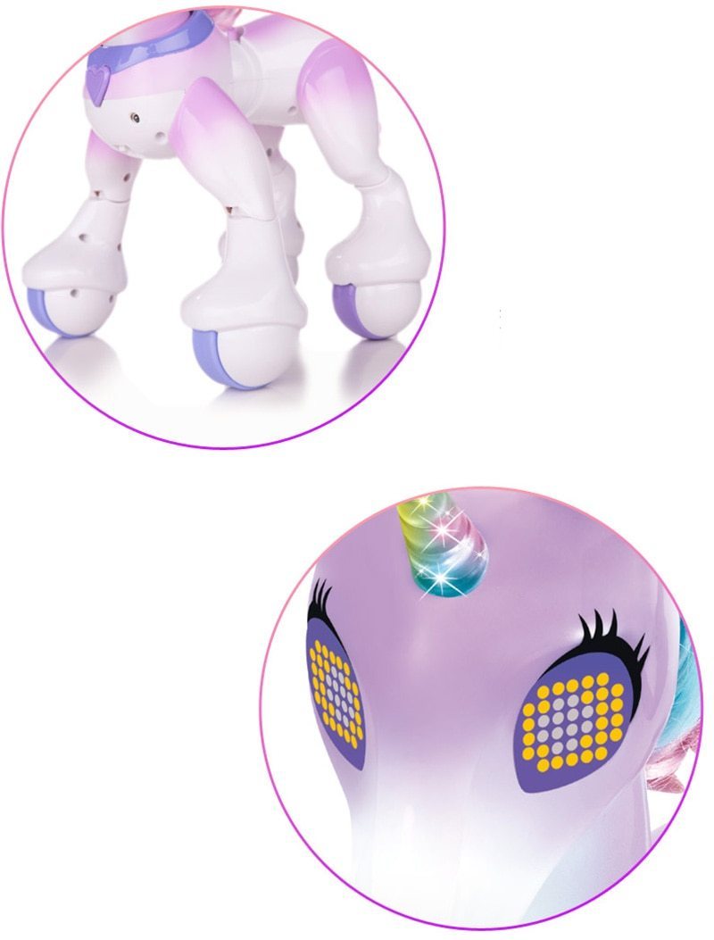 Interactive Robot Unicorn Toy – Rechargeable Programmable Touch Sound Pet for Kids
