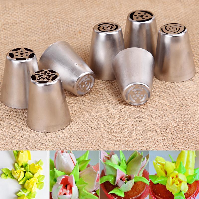 7PCS Russian Tulip Icing Piping Nozzle