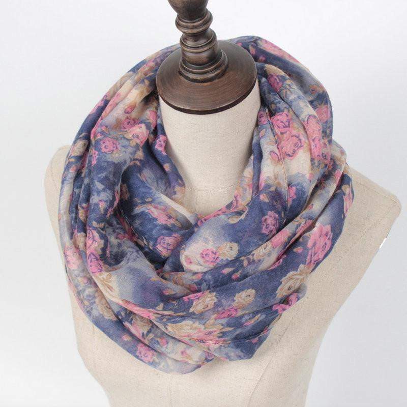 Women Flower Loop Scarf