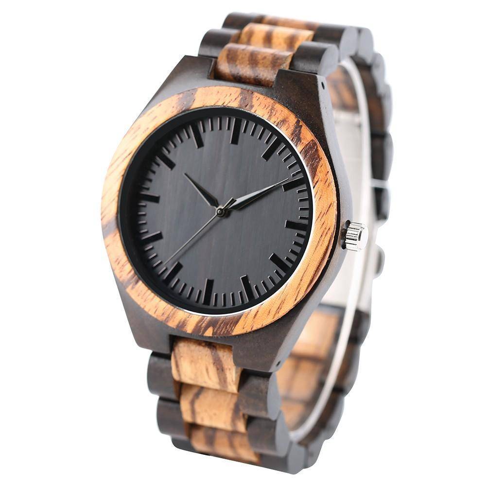 Bamboo Wooden Watch - Natural Wood Bracelet, Quartz
