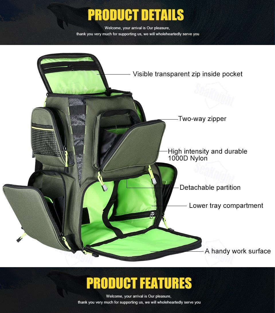 Waterproof Fishing Backpack for Tackles & Lure Box