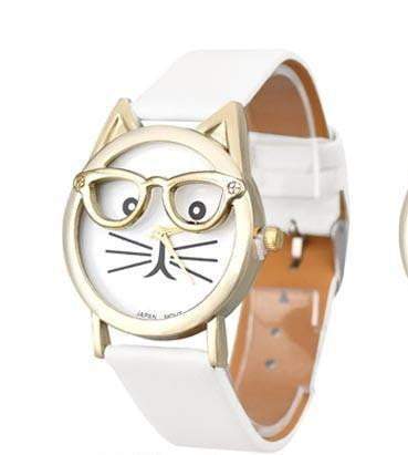 Luxury Brand Women Clock Cute Glasses Cat Watches