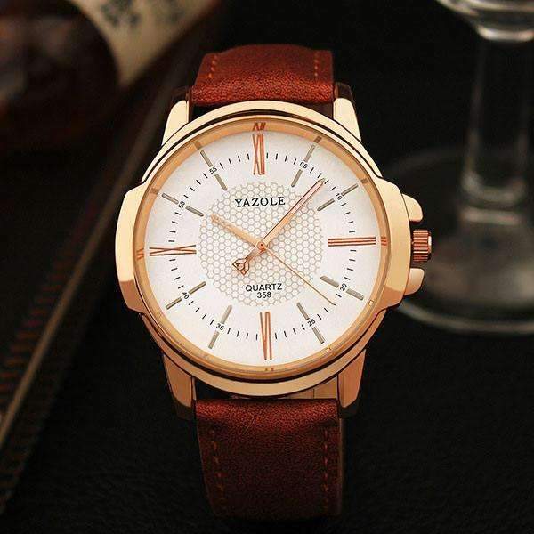 Watch Men Golden Wristwatch Quartz