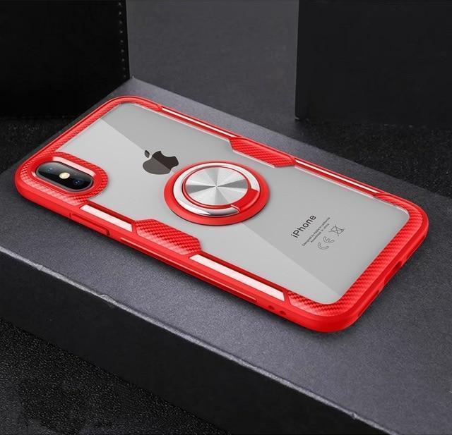 Magnetic Ring Carbon Fiber iPhone Case