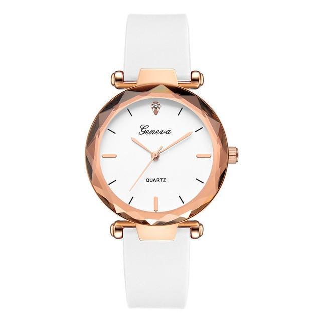 2019 Geneva Fashion Luxury Brand Women Watch Silicone Strap Simple Pin Buckle Ladies Clock Quartz Wrist Watches relogio feminino