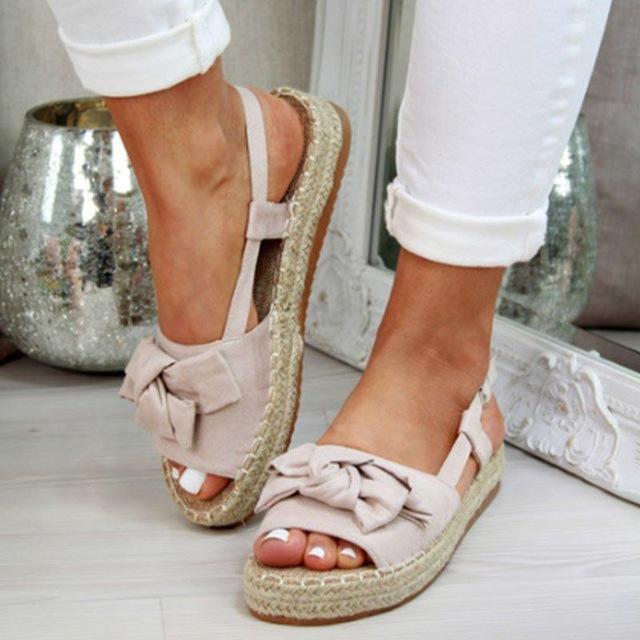 Torridity Casual Bow Tie Womens Sandals Strap Flats Sandals