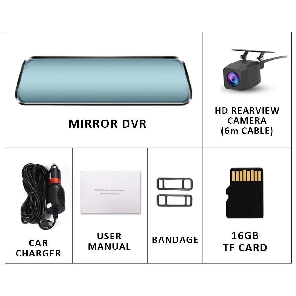 LCD Mirror w/ Front & Rear Camera