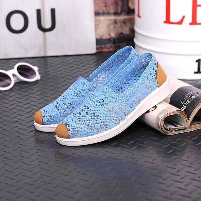 women flats breathable mesh women loafers