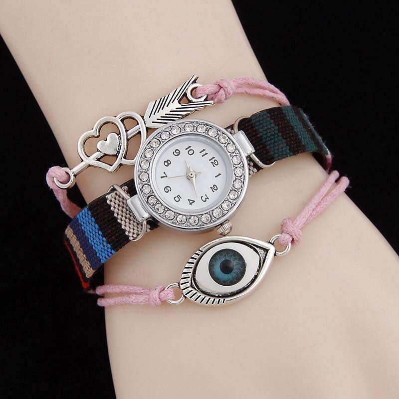 Heart Arrow Eye Vintage Quartz Bracelet Watch