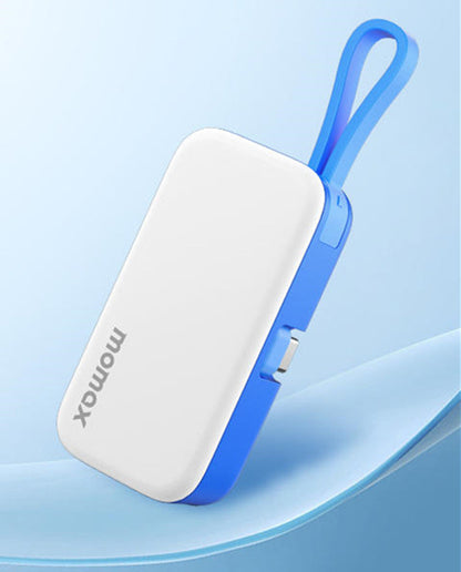 5000mAh Mini Capsule Portable Power Bank With Built-in Fast Charging Cable