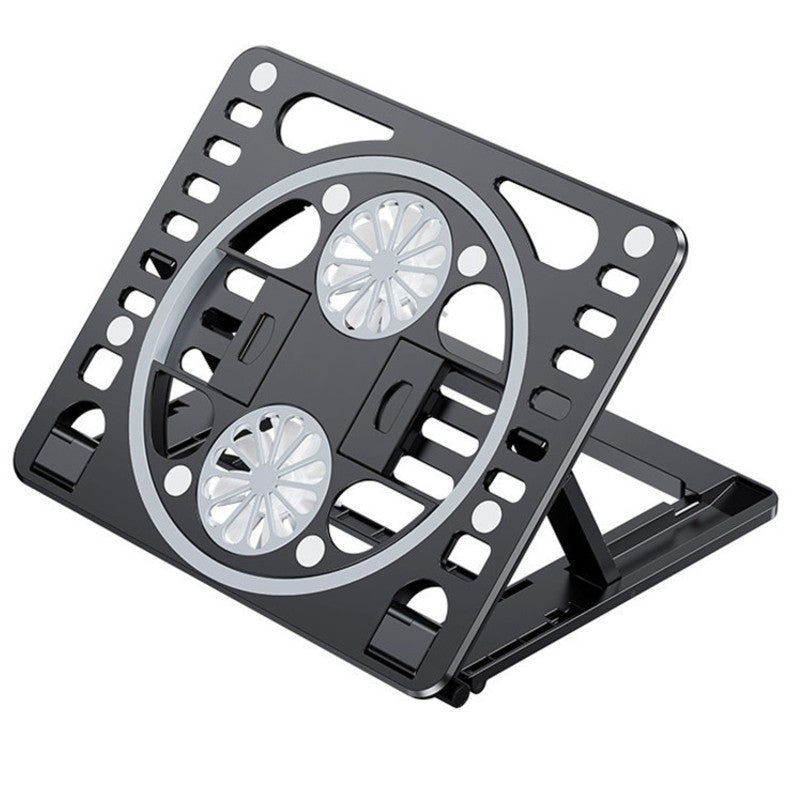Adjustable Laptop Stand with Cooling Fan, Rotatable Phone Clip, for Laptop, Tablet, Phone & Book