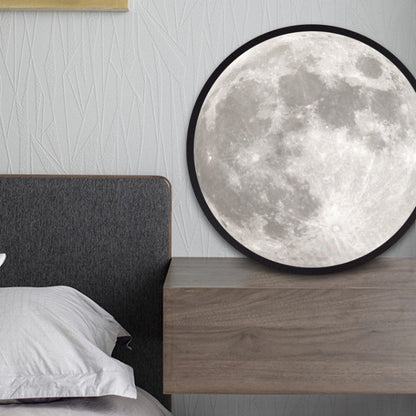 2-in-1 Mirror and Light, with Moon Painting, LED Ambient Light & USB Power, for Home, Office and Bedroom