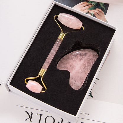 2-in-1 Jade Roller Gua Sha Set, De-Puff & Relieves Stress, for Face, Eye, Arm, Leg