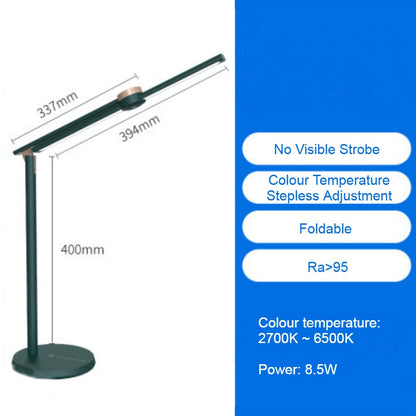 Intelligent Desk Lamp, with Stepless Brightness & Warmth Adjustment, Infrared RIP Sensor, Adjustable Arm, for Office, Study & More (US Plug)