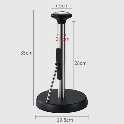 Paper Towel Holder, with Simple Tear Design, Adjustable Rod, Spring-Activated Arm & Non-slip Base, for Kitchen & Bathroom