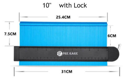 Contour Gauge Profile Tool with Lock, for DIY, Pipes, Tiles, Floors, Construction, Corners and Woodworking