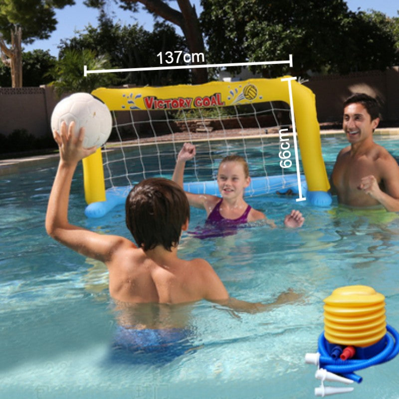 Inflatable Pool Float Set, Including Balls, Gate or Net and Pump, for Summer Party & Fun Water Games, for Kids and Adults