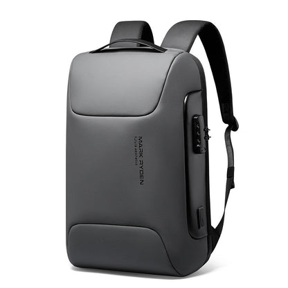 Stylish Large Capacity Backpack, with Combination Lock, Waterproof Fabric, USB Port & Anti-theft pockets, for School, Commute, or Travel