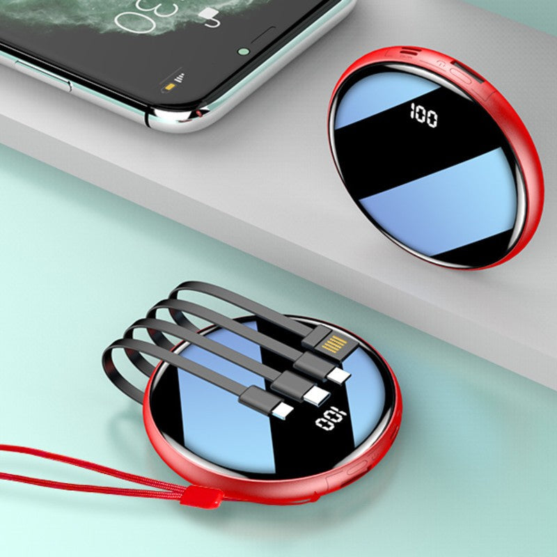 20000mAh Ultrathin Portable Power Bank, with LED Battery Display and Built-in Charging Cables, for Travel, Work & More