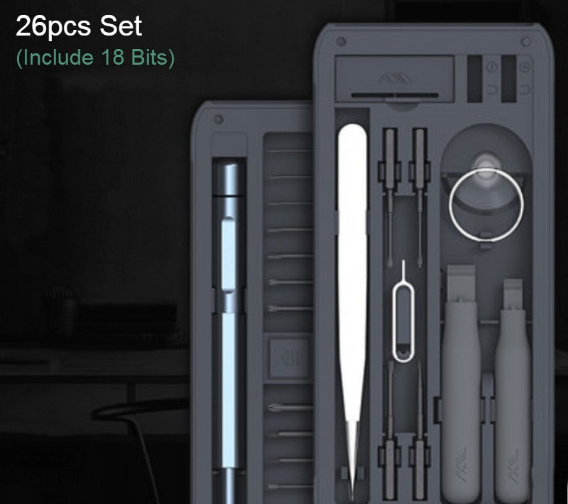 30-in-1 Precision Screwdriver Kit with 45mm Length Screwdriver Bits, 28 Different Bits, for Watches, Camera, Computer, Phone, Toys & More