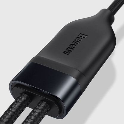 2-in-1 Fast-charging Charging Cable, Type-C to Lightning & Type-C, with BPS II, Support 100W Power Output (1.2m)