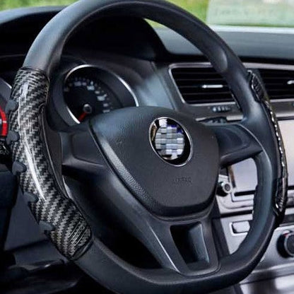 Universal Non-Slip Steering Wheel Cover, with Wood Grain Design & Skidproof Buttons