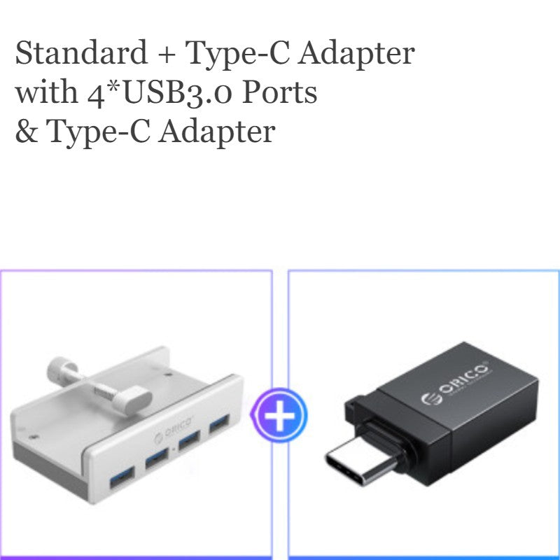 Creative Back Clip Snap-on USB3.0 Hub, with 4 USB Ports & Easy- to-fix Design, for Ultimate Convenience in Home & Office