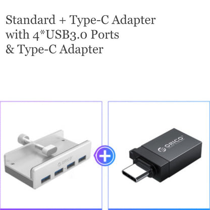 Creative Back Clip Snap-on USB3.0 Hub, with 4 USB Ports & Easy- to-fix Design, for Ultimate Convenience in Home & Office