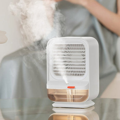 2-in-1 Rechargeable Compact Desk Fan & Humidifier, with 3 Speed Settings, for Home & Office