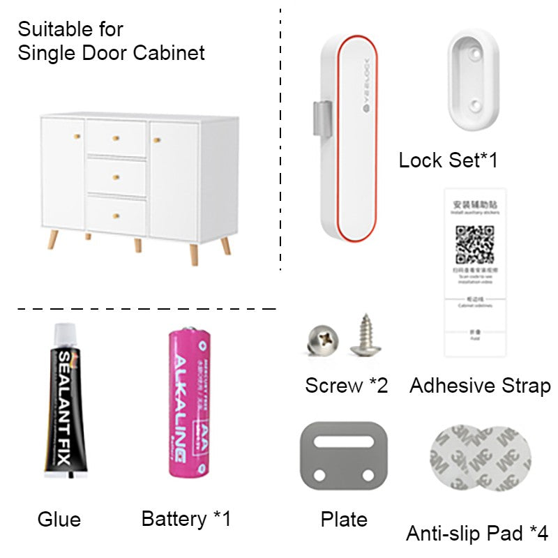 Keyless Smart Cabinet Lock with Bluetooth APP Unlock, Key Share, Easy Installation & Long Standby Time, for Cabinets