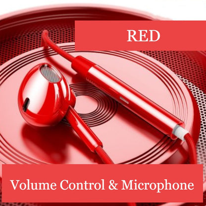 In-ear Wired Headphones, with In-line Controls, Microphone & HIFI Sound Quality, for Workout, Office, Study & More