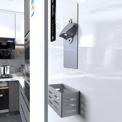 Magnetic Fridge-mounted Bottle Opener & Cap Catcher, for Kitchen, Bar, Gift & More