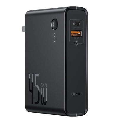 10000mAh USB Power Bank with Built-in 45W Wall Charger, for Phone, Earphone, Tablet, Laptop (US Plug)