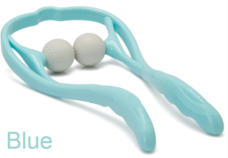 U Shape Manual Neck Massager, with Two Massager Balls and Ergonomic Design, for Neck, Shoulder, Thigh and More