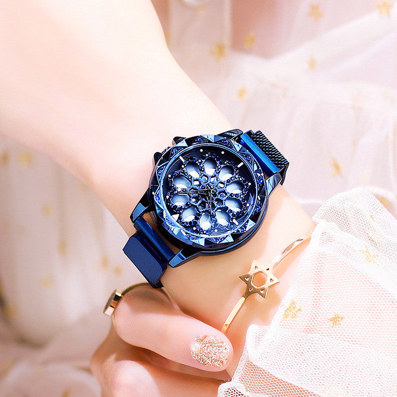Fashion Women Watch, with 360¬∞ Rotatable Dial, Magnetic Watch Band & Daily Waterproof