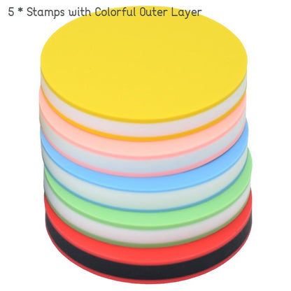 Round Rubber Stamp, with Easy-to-peel Design, for Printmaking, Printing and More