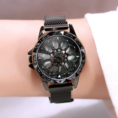 Fashion Women Watch, with 360¬∞ Rotatable Dial, Magnetic Watch Band & Daily Waterproof