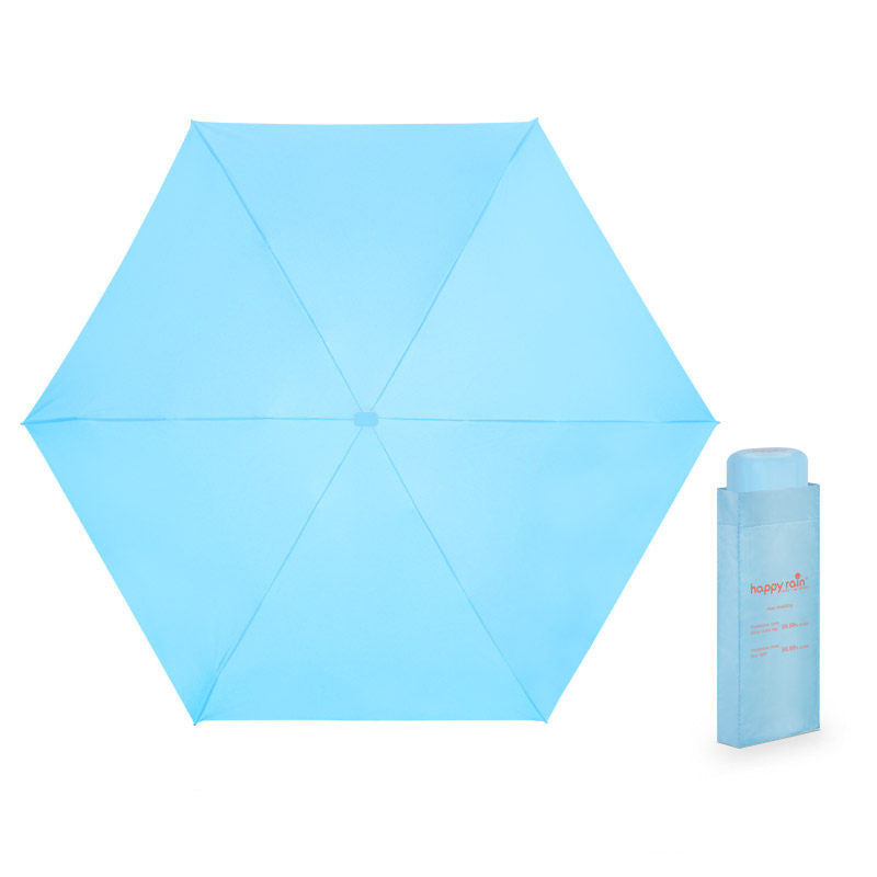 Mini Slim Automatic UV Umbrella, with 6 Ribs & 99% UV Block, for Sunny & Rainy Days