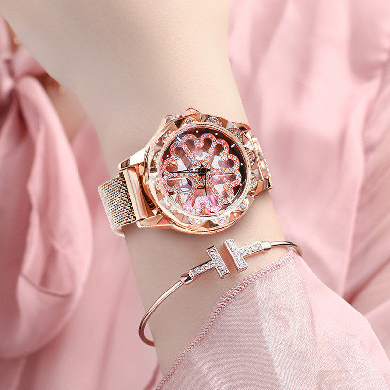 Fashion Women Watch, with 360¬∞ Rotatable Dial, Magnetic Watch Band & Daily Waterproof